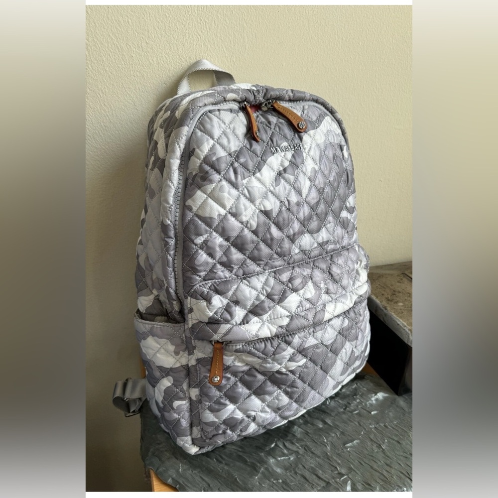 MZ WALLACE CITY NYLON QUILTED BACKPACK TRAVEL WEEKENDER LARGE CAMOUFLAGE